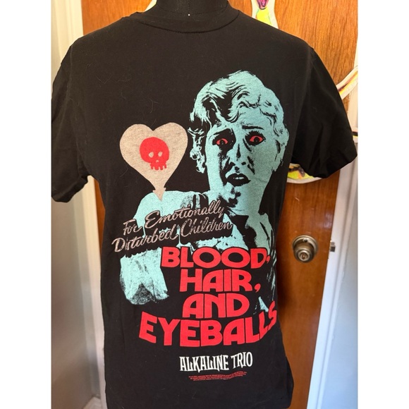 Tultex Other - Alkaline Trio Blood Hair and Eyeballs tour Black T-Shirt Adult Unisex Small